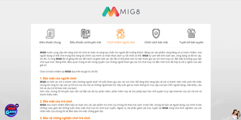 Miễn Trừ Trách Nhiệm Mig8 - Điều Khoản Quan Trọng Cần Biết Chính sách cung cấp thông tin sai lệch tại nhà cái cá cược